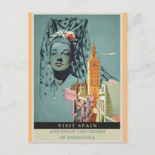 Spain Spanish Vintage Travel Poster Postcard