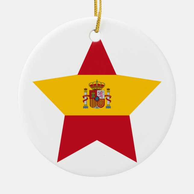 Spain Star Ceramic Ornament (Front)