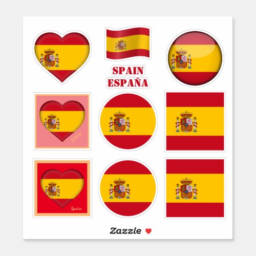 Spain stickers  Spanish Flag Heart sport Espaa