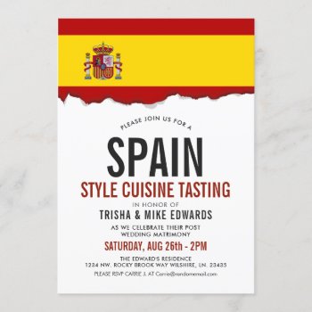 Spain Style Cuisine | Party Flag Invite by HappyPlanetShop at Zazzle