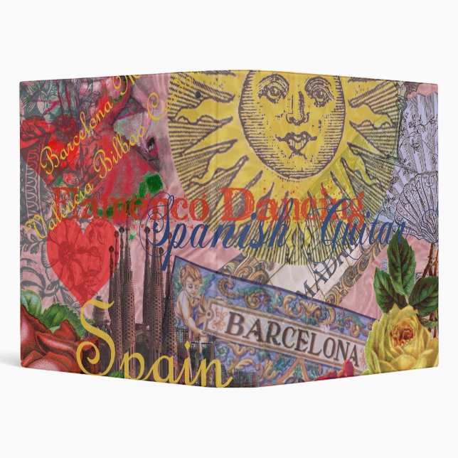 Spain Sunshine Spanish Travel Art 3 Ring Binder (Background)