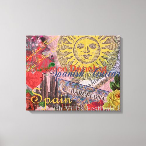 Spain Sunshine Spanish Travel Art Canvas Print