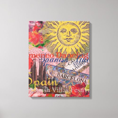 Spain Sunshine Spanish Travel Art Canvas Print