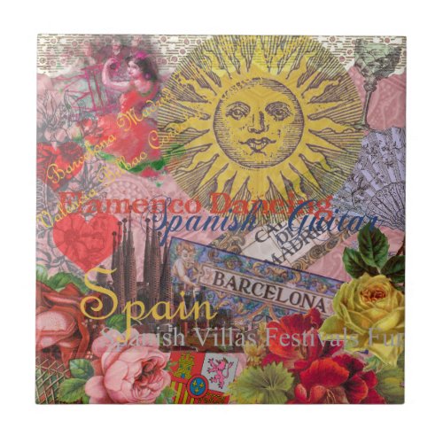 Spain Sunshine Spanish Travel Art Ceramic Tile