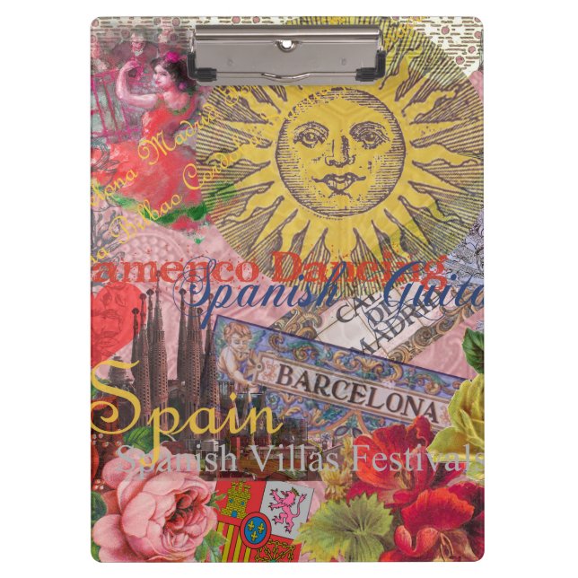 Spain Sunshine Spanish Travel Art Clipboard (Front)