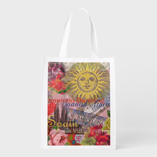 Spain Sunshine Spanish Travel Art Grocery Bag
