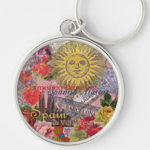 Spain Sunshine Spanish Travel Art Keychain