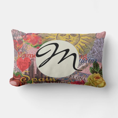 Spain Sunshine Spanish Travel Art Lumbar Pillow