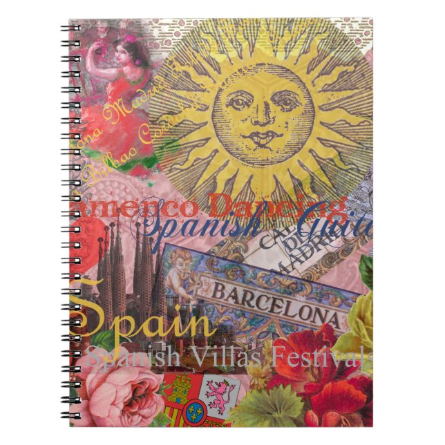 Spain Sunshine Spanish Travel Art Notebook (Front)