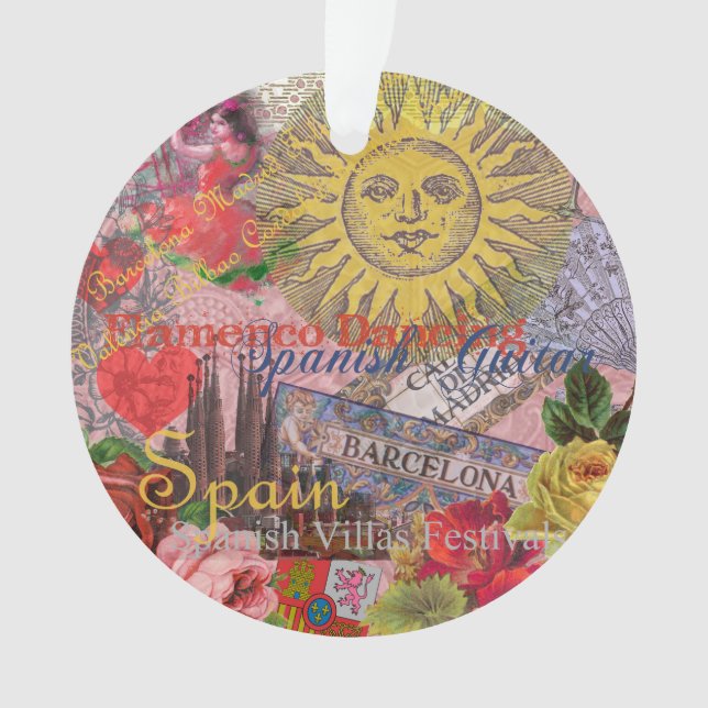 Spain Sunshine Spanish Travel Art Ornament (Front)
