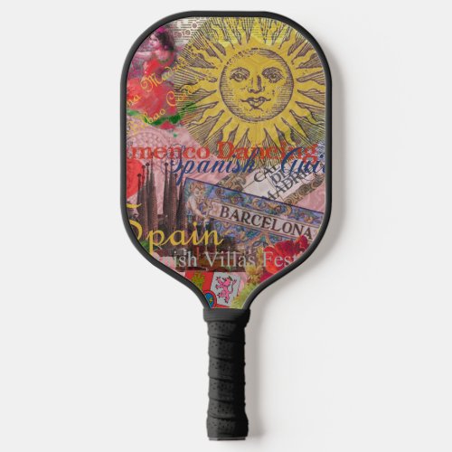 Spain Sunshine Spanish Travel Art Pickleball Paddle