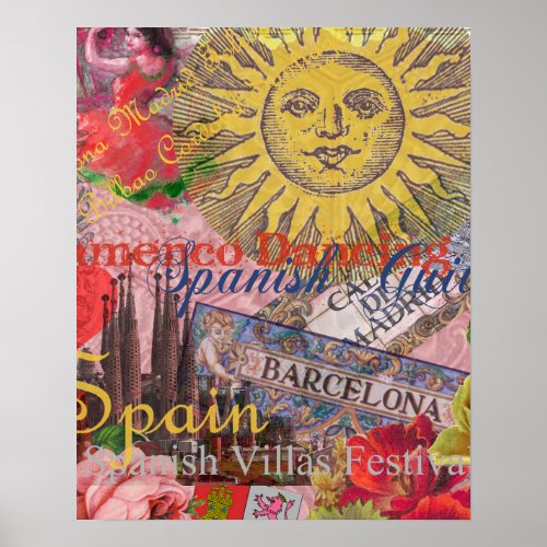 Spain Sunshine Spanish Travel Art Poster