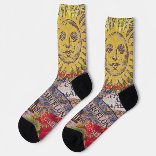 Spain Sunshine Spanish Travel Art Socks