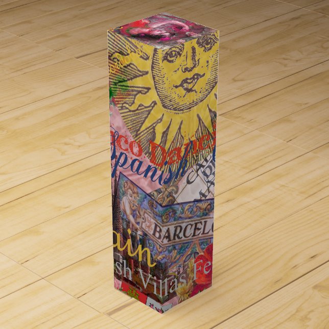 Spain Sunshine Spanish Travel Art Wine Gift Box (Front)