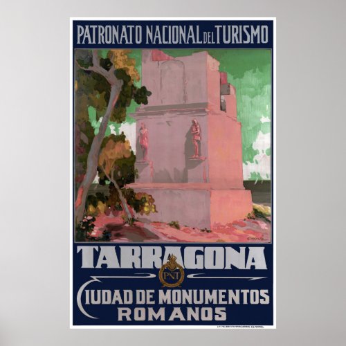 Spain Tarragona Vintage Travel Poster Restored