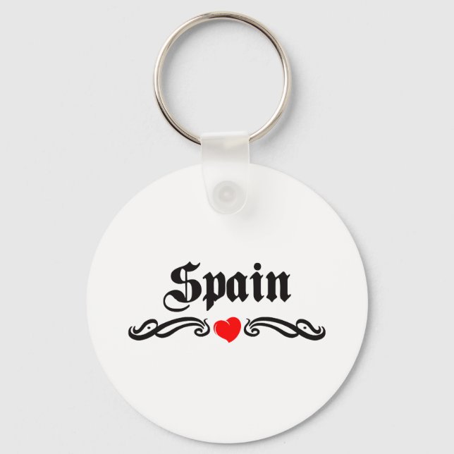 Spain Tattoo Style Keychain (Front)
