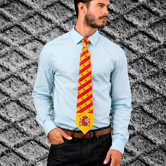 Spain Tie, stripes, business fashion, Spanish Flag Neck Tie (Creator Uploaded)