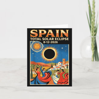 Spain Total Solar Eclipse 2026 August 12 Astronomy Card