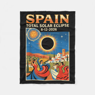 Spain Total Solar Eclipse 2026 August 12 Astronomy Fleece Blanket
