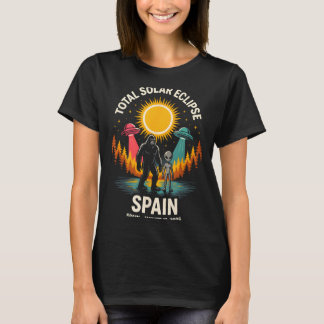 Spain Total Solar Eclipse 2026 Bigfoot Alien T-Shirt