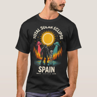 Spain Total Solar Eclipse 2026 Bigfoot Alien T-Shirt