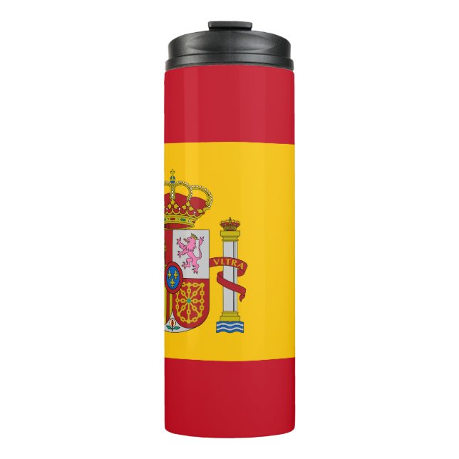 Spain Travel Mug, patriotic Spanish Flag Thermal Tumbler (Front)