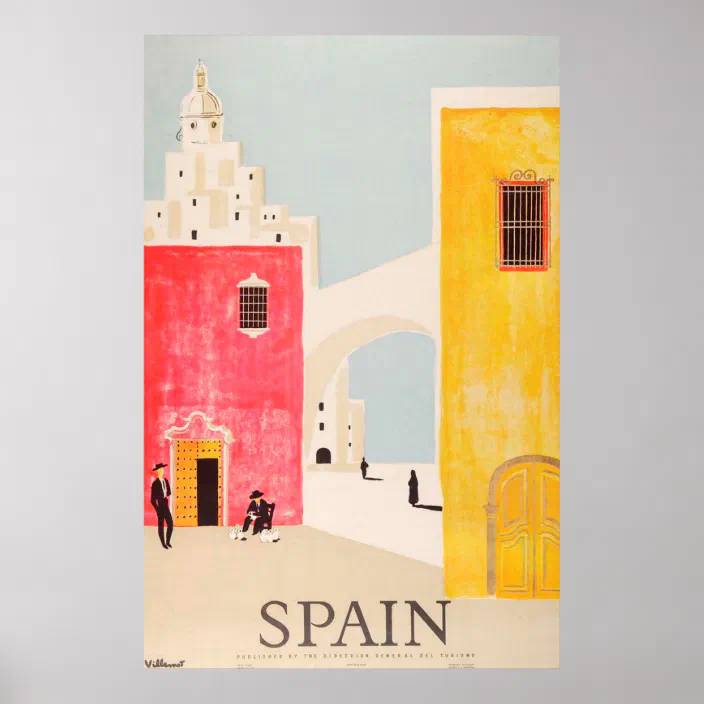 Barcelona Spain Spanish European Europe Vintage Travel Advertisement Poster 2 