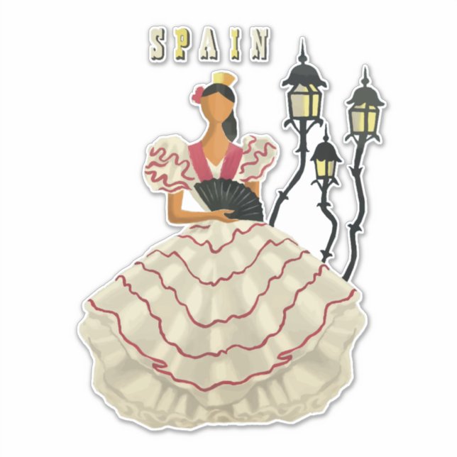 Spain Travel Spanish Flamenco Dancer woman Art   Sticker (Front)