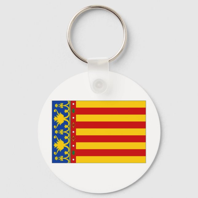 Spain Valencia Flag Keychain (Front)