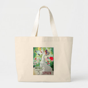 Spain Vintage Image Large Tote Bag