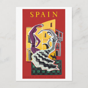 Spain Vintage Poster Restored Postcard