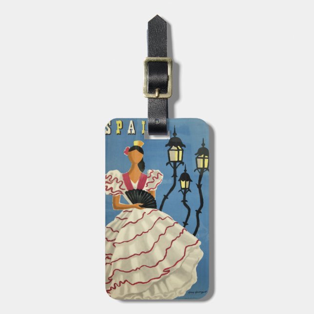 SPAIN Vintage Travel luggage tag (Front Vertical)