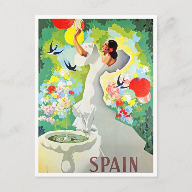 Spain vintage travel postcard (Front)
