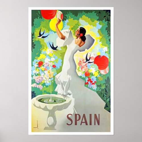 Spain vintage travel poster