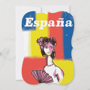 Spain vintage travel poster invitation