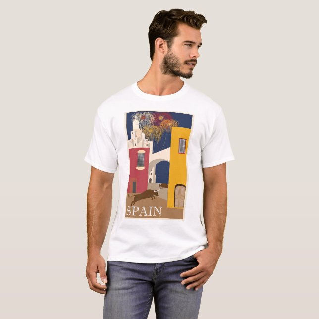 Spain vintage travel poster T-Shirt (Front Full)