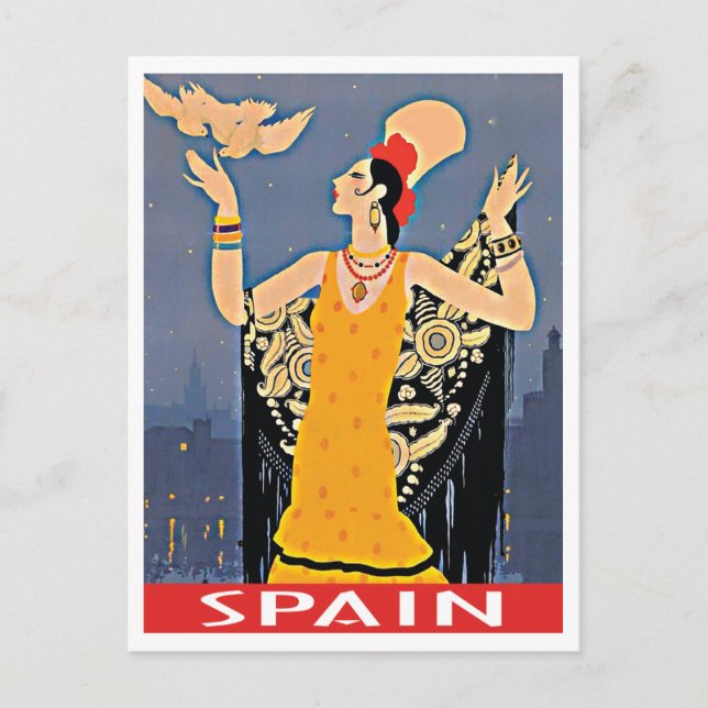 Spain vintage travel style illustration postcard (Front)