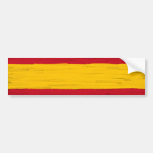 Spain wax pencil sketched flag bumper sticker