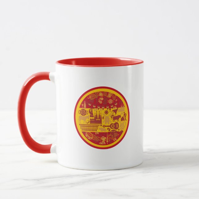 Spain with traditional culture and country colours mug (Left)