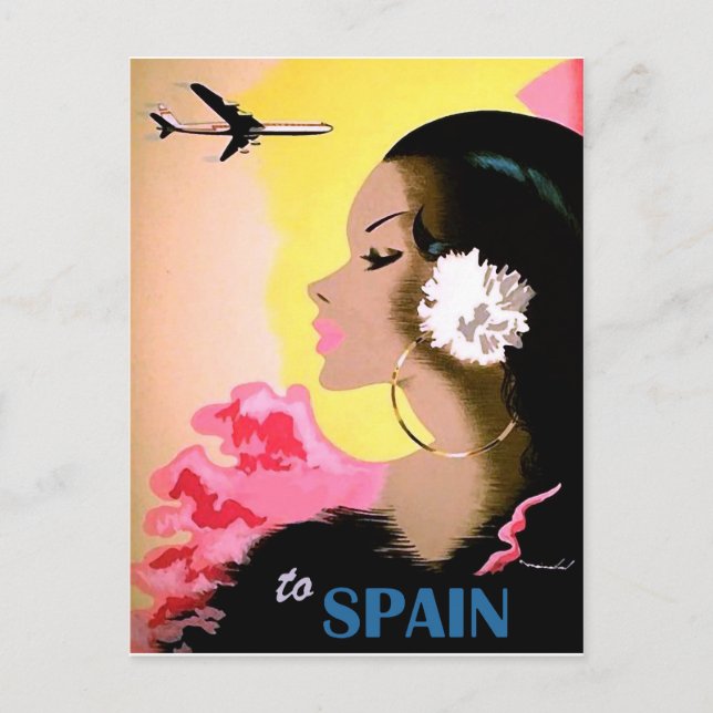 Spain, woman in traditional dance costume, vintage postcard (Front)