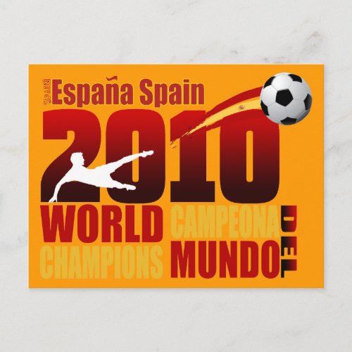 Spain World Champions 2010 Espaa Campeona Del Mun Postcard