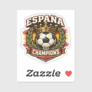 Spain World Cup Champions Vintage Football Badge R Sticker