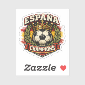Spain World Cup Champions Vintage Football Badge R Sticker