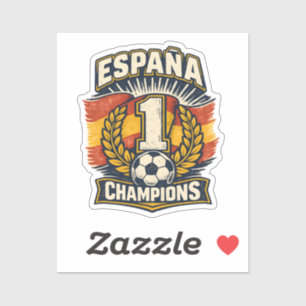 Spain World Cup Champions Vintage Football Badge R Sticker