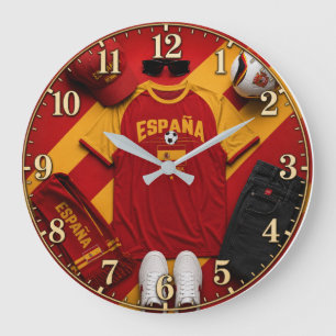 Spain World Cup soccer team Large Clock