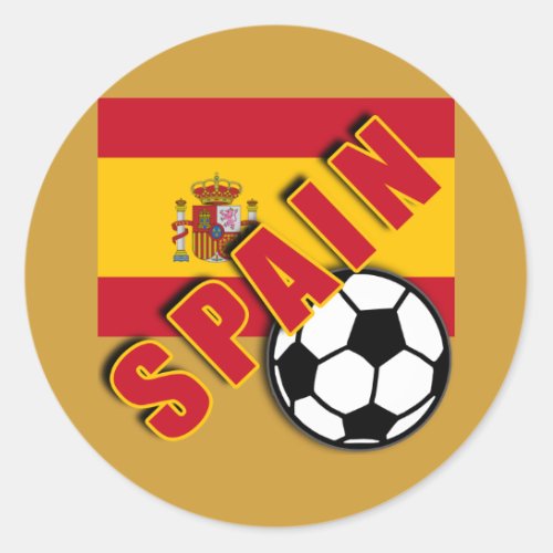 SPAIN World Soccer Fan Tshirts Classic Round Sticker