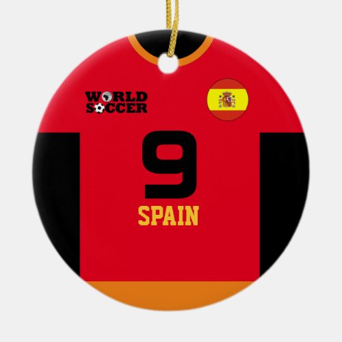 Spain World Soccer Jersey Ornament