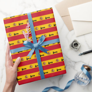 Spain Wrapping Paper, Spanish Flag patriotic Paper