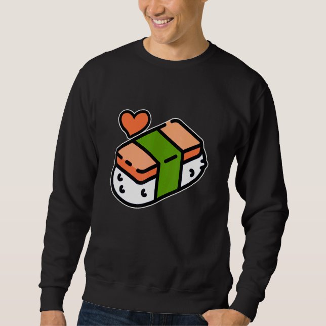 Spam Musubi Food Instruction Diagram Japanese Hawa Sweatshirt (Front)