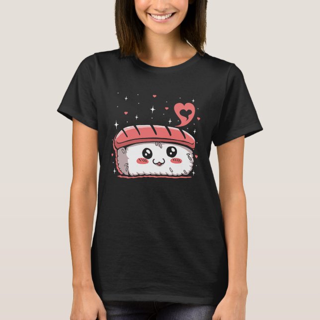Spam Musubi Food Instruction Diagram Japanese Hawa T-Shirt (Front)